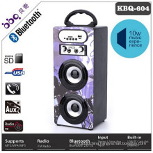 Wireless Wooden body + karaoke 2 microphones+ Vol / ECHO button bluetooth speaker led